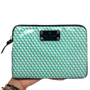 Kate Spade Tablet Case Mint Green White Polka Dots Black Trim